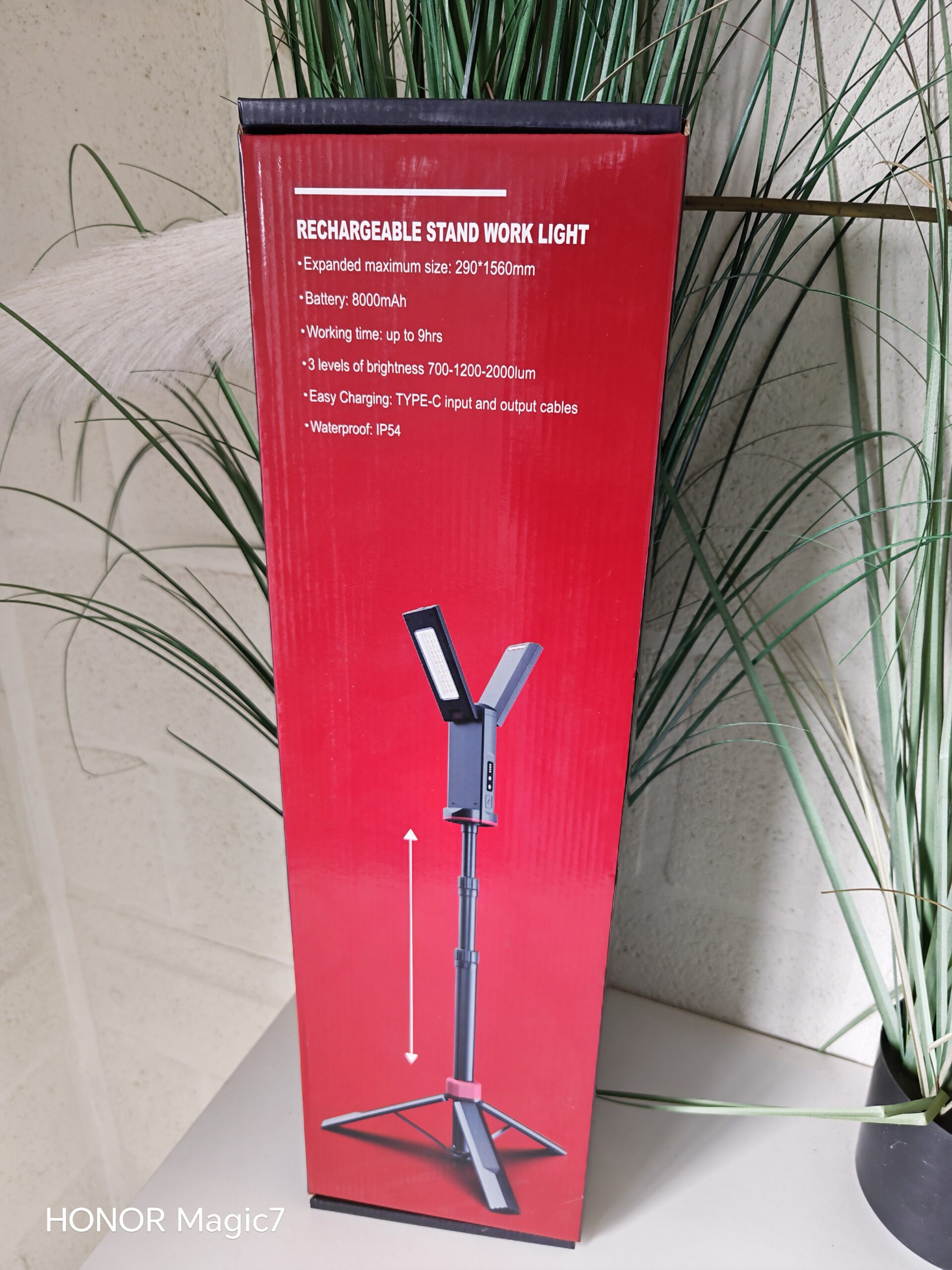 Led Bouwlamp op statief BRIMMEL - Oplaadbare Werklamp - Waterdicht - 700-2000LM - Verstelbaar - Kantelbaar - Afbeelding 5